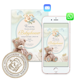 Digitale Babyshower kaart DBS013 Blue