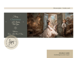 The Golden Christmas Door – Sprookjes Kerstkaart met Eigen Foto