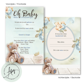 Baby teddy bear - Baby Voorspellingen  - (20 invulkaarten)