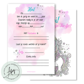 Kinderfeest  uitnodigingen  (8 Invulkaarten)
