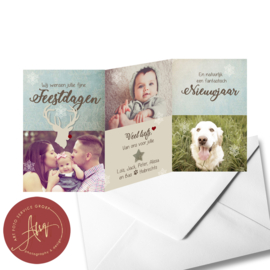 Fotokerstkaart Familie met Collage en Nieuwjaarswens - WK715