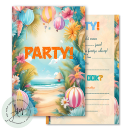 Kinderfeest  uitnodigingen  (8 Invulkaarten)