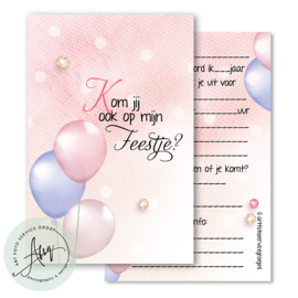 Kinderfeest  uitnodigingen  (8 Invulkaarten)