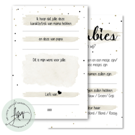 Oh baby (tweeling) - Baby Voorspellingen  - (20 invulkaarten)