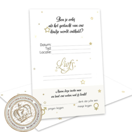 Baby Gender Reveal Party Invites  (8 Invulkaarten)