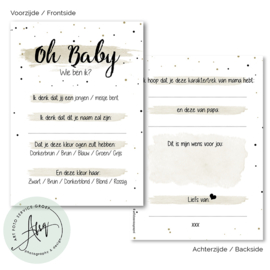 Oh baby - Baby Voorspellingen  - (20 invulkaarten)