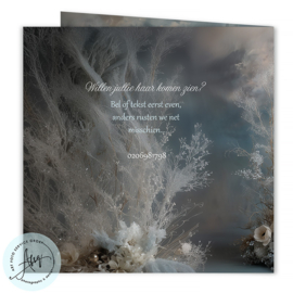 Sprookjes geboortekaartje met foto met een sprookjeskasteel - GB438