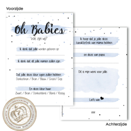 Oh Baby! Baby Voorspellingen BSG409 Tweeling Blauw (Set van 20 stuks)