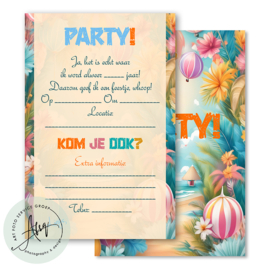 Kinderfeest  uitnodigingen  (8 Invulkaarten)