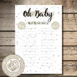 OH Baby! Hij of Zij (invul) hardboard poster - HS409