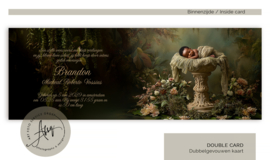 Droom Geboortekaartje met een zwaan met bloemen - GB294