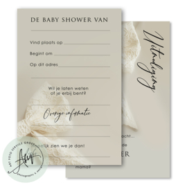 Babyshower uitnodigingen (8 Invulkaarten)
