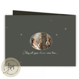 The Golden Christmas Door – Sprookjes Kerstkaart met Eigen Foto