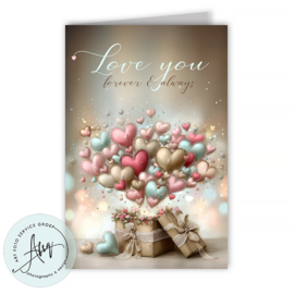 Set van 8 Luxe Valentijnskaarten – Dubbelgevouwen met Enveloppen - VC621