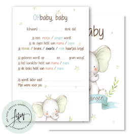 Baby Fantje - Baby Voorspellingen  - (20 invulkaarten)
