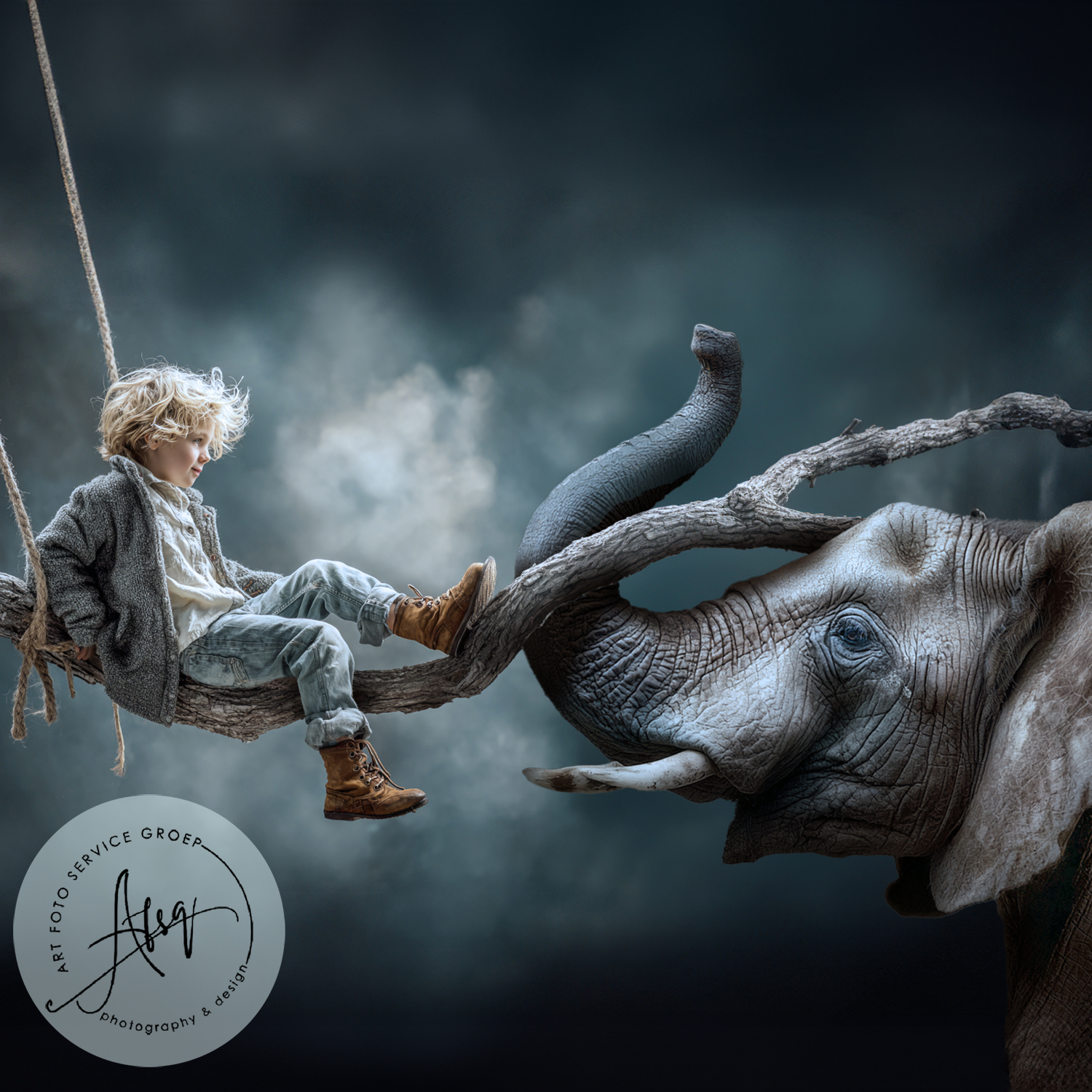Digitale Droomfoto (Fine art) - The elephant swing...
