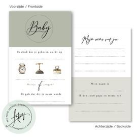 Baby voorspellingen - (20 invulkaarten)