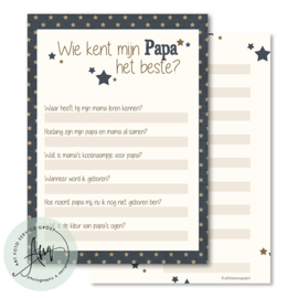 Wie kent mijn papa het beste? - (20 invulkaarten)
