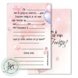 Kinderfeest  uitnodigingen  (8 Invulkaarten)