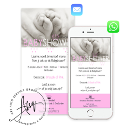 Digitale Babyshower kaart DBS010 Pink