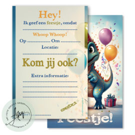 Kinderfeest  uitnodigingen  (8 Invulkaarten)