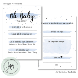 Oh baby - Baby Voorspellingen  - (20 invulkaarten)