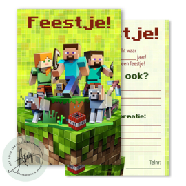 Kinderfeest  uitnodigingen  (8 Invulkaarten)