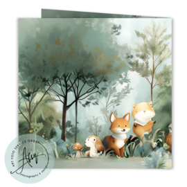 Geboortekaartje met Bos dieren - GZ020