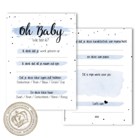 Oh Baby! Baby Voorspellingen BSG409  Boy / Jongen (Set van 20 stuks)