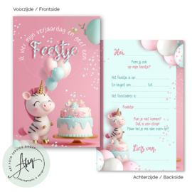 Kinderfeest  uitnodigingen  (8 Invulkaarten)