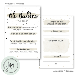 Oh baby (tweeling) - Baby Voorspellingen  - (20 invulkaarten)