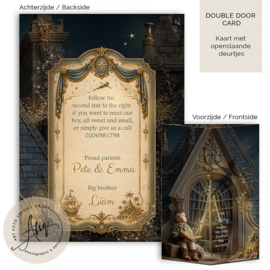 Peter Pan geboortekaartje met foto | Dubbele deurkaart - GB648A