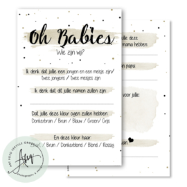 Oh baby (tweeling) - Baby Voorspellingen  - (20 invulkaarten)