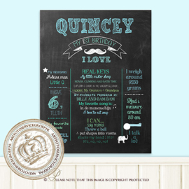 My 1st Birthday - Printable chalk board: CH063