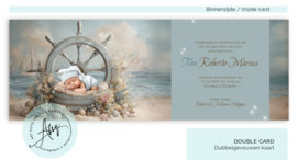 Maritiem Droom Geboortekaartje met Scheepswiel en Eigen Foto - GB061