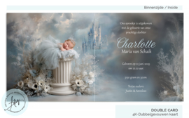 Sprookjes geboortekaartje met foto met een sprookjeskasteel - GB438