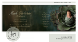 Droom Geboortekaartje met Botanische Bloem en Eigen Foto - GB059