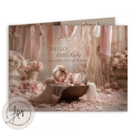 Droom Geboortekaartje met rozen - Hello little baby - GB154