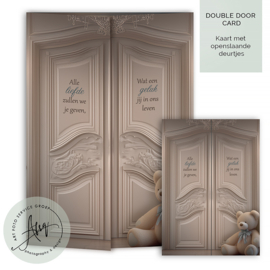 Geboortekaartje met een babykamer op zolder met een teddybeer - GB084