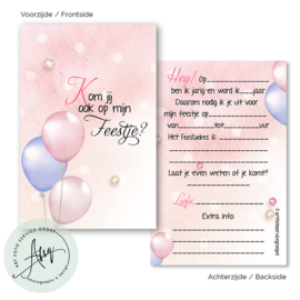 Kinderfeest  uitnodigingen  (8 Invulkaarten)