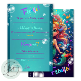 Kinderfeest  uitnodigingen  (8 Invulkaarten)