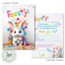 Kinderfeest  uitnodigingen  (8 Invulkaarten)