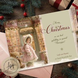 The Christmas Teddy Shop – Sprookjes Kerstkaart met Eigen Foto
