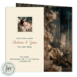 Exclusief droom geboortekaartje met foto | Klassiek blauw- GB088
