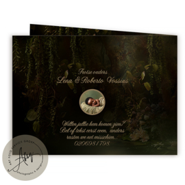 Droom Geboortekaartje met een zwaan met bloemen - GB294