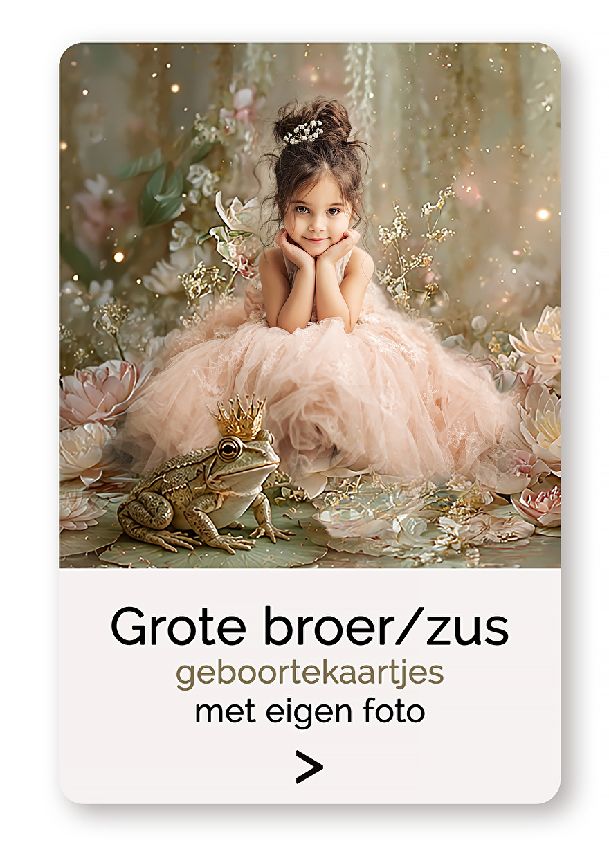 Geboortekaartjes met grote broer en zus