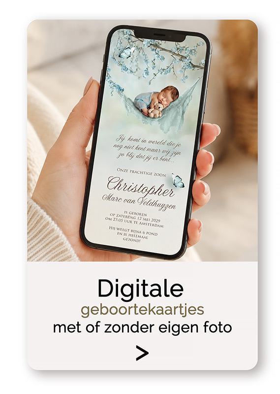 Digitale geboortekaartjes met of zonder eigen foto