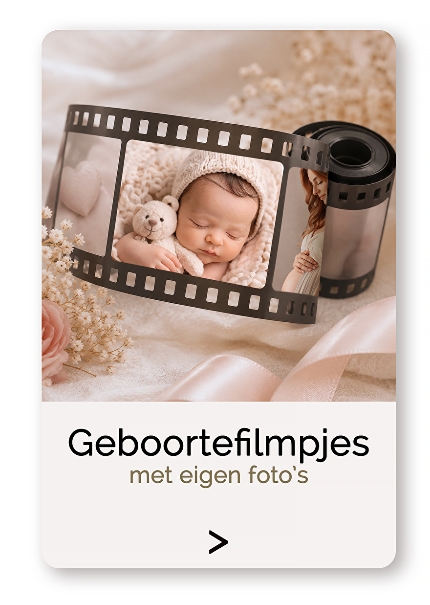 Geboortefilmpjes met eigen foto's