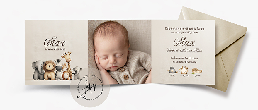 Geboortekaartje met foto