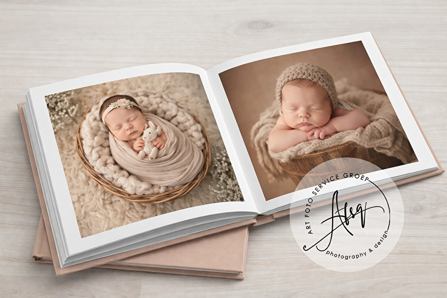 Een fotoalbum van jouw newborn fotoshoot